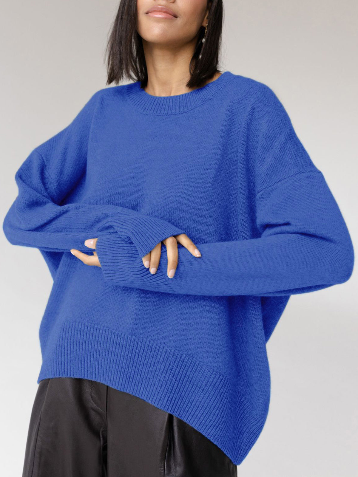 Lea | Women's Knit Oversized Crewneck Sweater for Pumpkin Patch