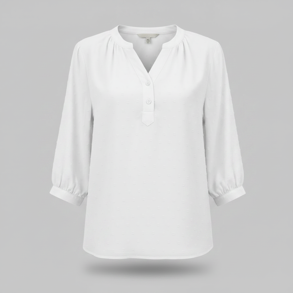 Patchwork Damebluse med Krave | Løs Pasform i Silkeblødt Stof