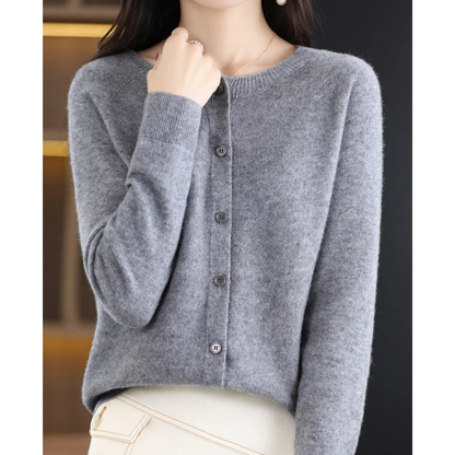 Cecile | Women's Cashmere Longline Cardigan with Buttons for Tea Party