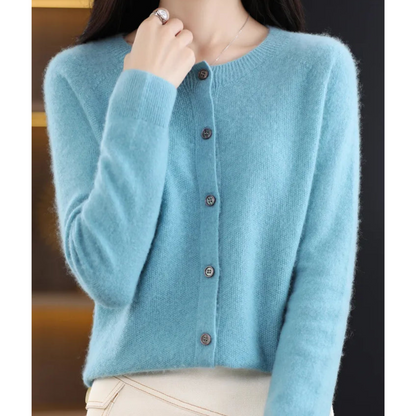 Cecile | Women's Cashmere Longline Cardigan with Buttons for Tea Party
