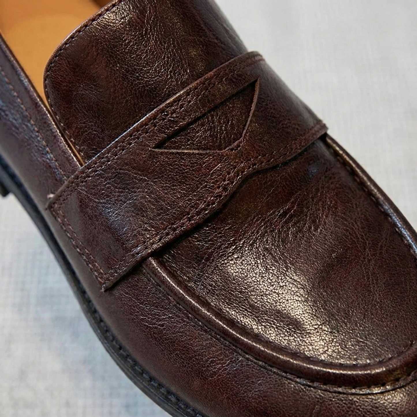 Veronica | Women's Leather Penny Loafers Classic Retro for Tea Party