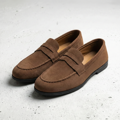 Lorence | Women's Suede Penny Loafers with Snaffle Bit for Date Night