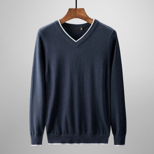 Finn | Men's V-Neck Sweater Slim Fit Lightweight Knit