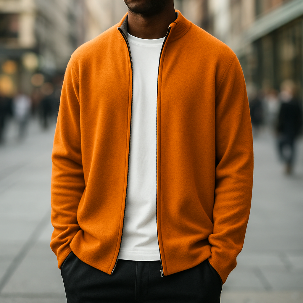 Callum | Men's Cashmere Zip-Up Cardigan with Full Zip for Gala