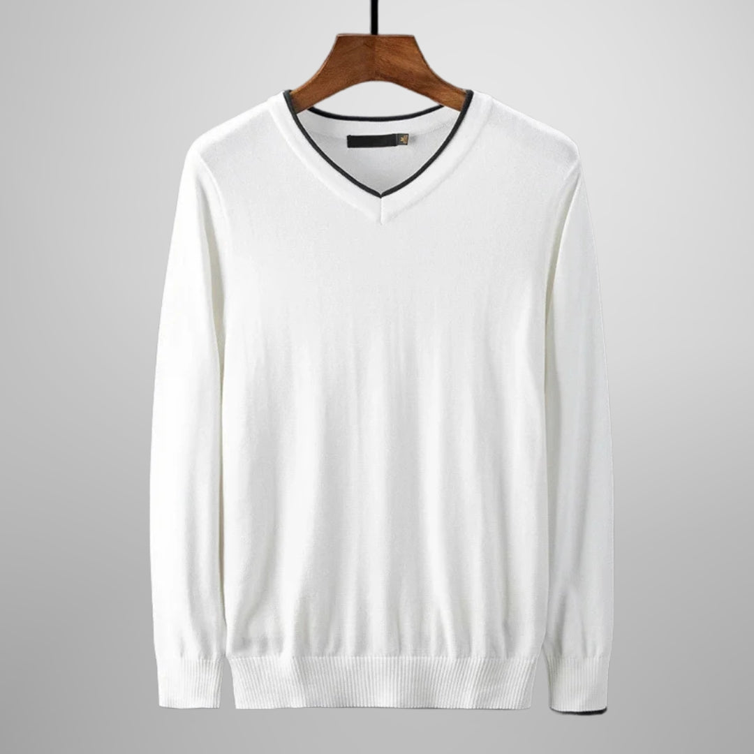 Finn | Men's V-Neck Sweater Slim Fit Lightweight Knit