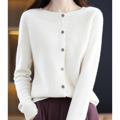Cecile | Women's Cashmere Longline Cardigan with Buttons for Tea Party