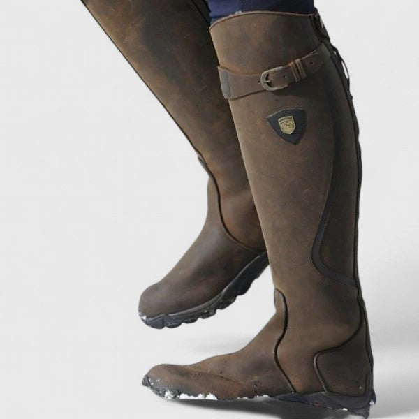 Octavia | Women's Leather Knee-High Boots Cushioned Buckle