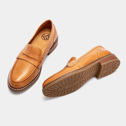 Valetta | Women's Leather Penny Loafers with Cushioned Support for Brunch