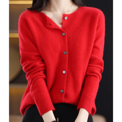 Cecile | Women's Cashmere Longline Cardigan with Buttons for Tea Party