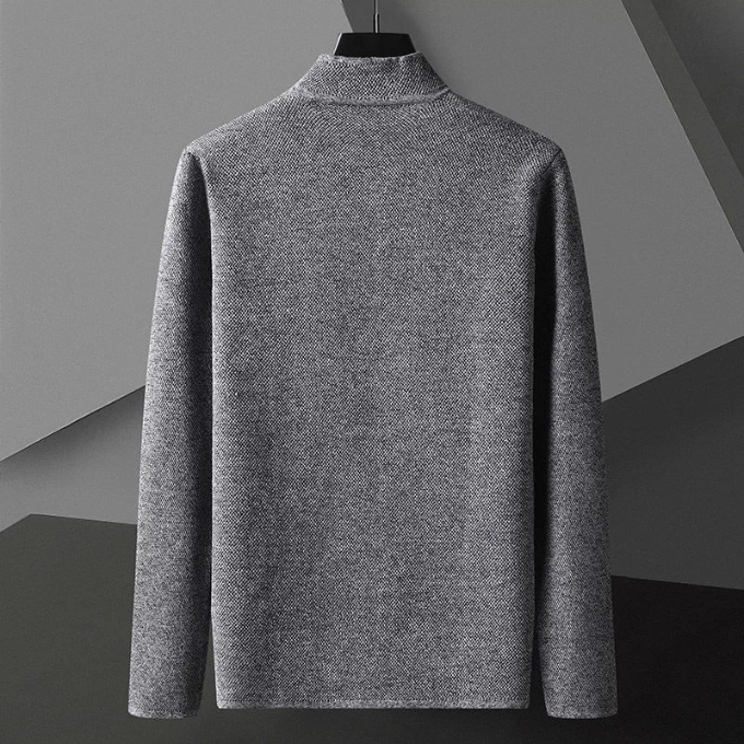 Aldous | Men's Wool Cardigan Collarless with Woven Knit for Conference