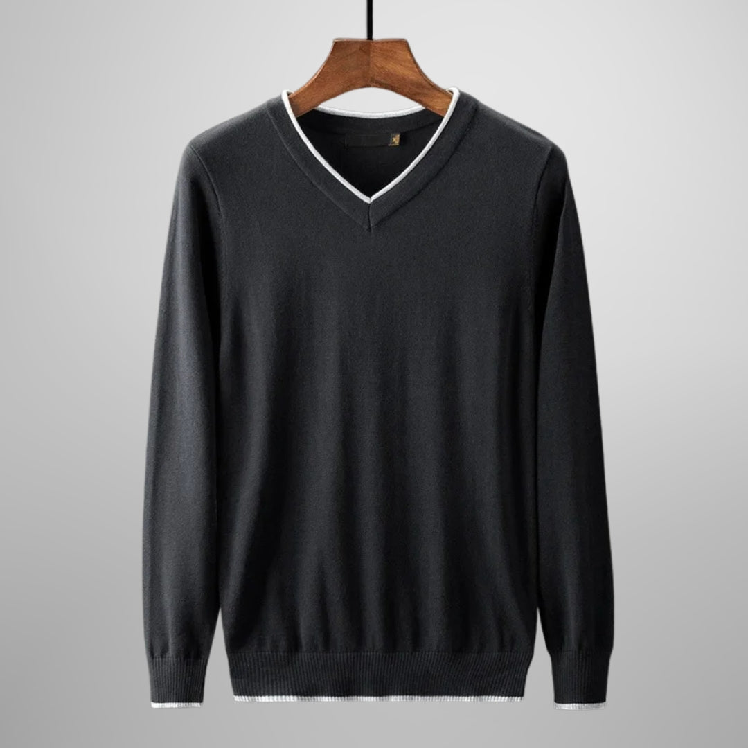Finn | Men's V-Neck Sweater Slim Fit Lightweight Knit