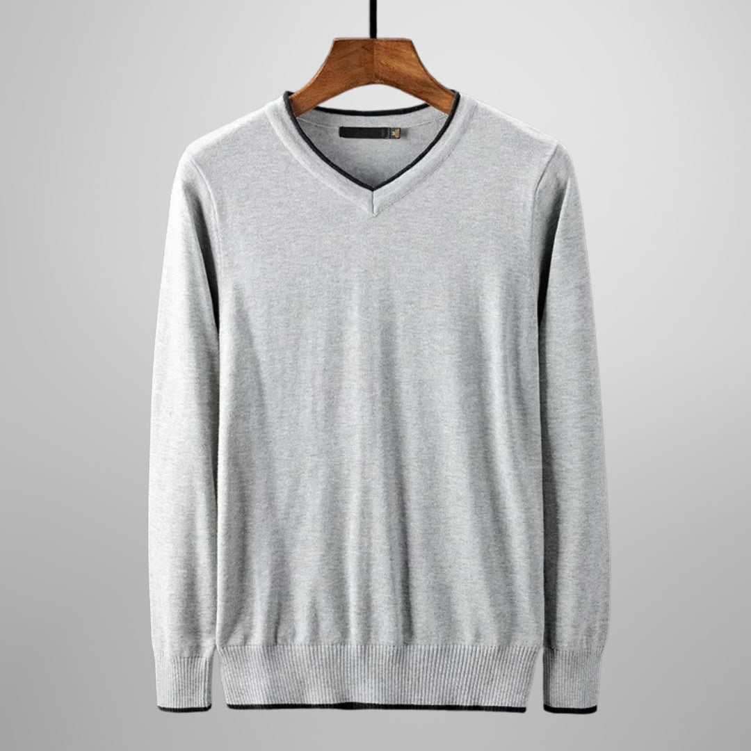 Finn | Men's V-Neck Sweater Slim Fit Lightweight Knit