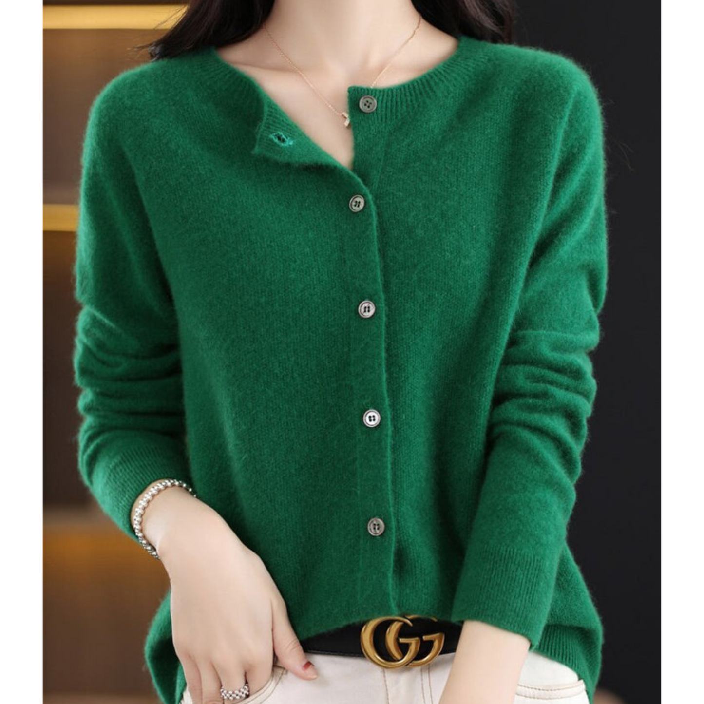 Cecile | Women's Cashmere Longline Cardigan with Buttons for Tea Party