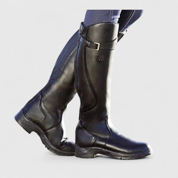 Octavia | Women's Leather Knee-High Boots Cushioned Buckle