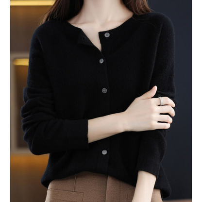 Cecile | Women's Cashmere Longline Cardigan with Buttons for Tea Party