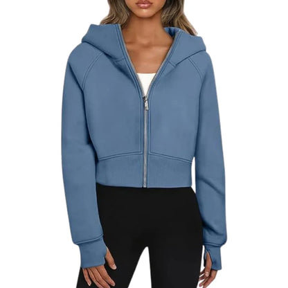 Sophie Laurent | Women's Cropped Hoodie Zip-Up Raglan Sleeve