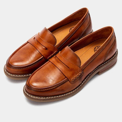 Valetta | Women's Leather Penny Loafers with Cushioned Support for Brunch