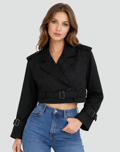 Margot | Women's Tailored Cropped Trench Coat with Belt for Homecoming