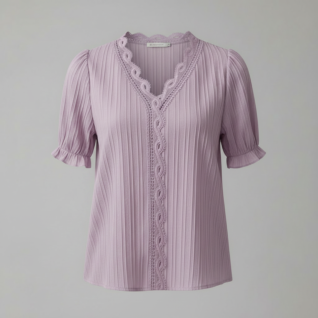 Astrid | Elegant Sommerbluse med Puffede Ærmer til Kvinder