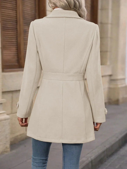 Aurore | Women's Slim Fit Camel Wool Coat Autumn