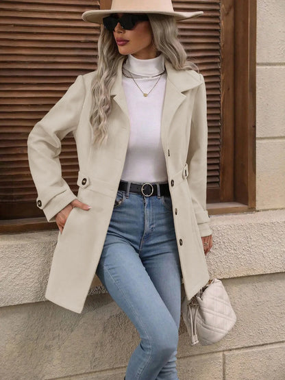 Aurore | Women's Slim Fit Camel Wool Coat Autumn
