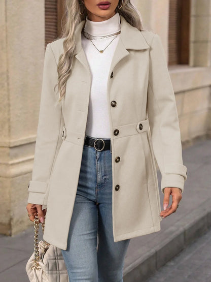 Aurore | Women's Slim Fit Camel Wool Coat Autumn