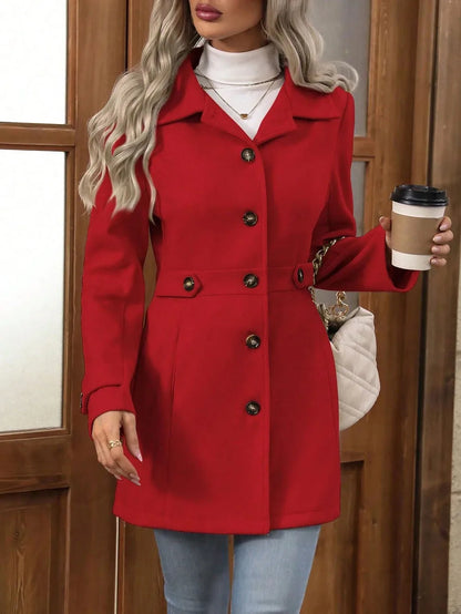 Aurore | Women's Slim Fit Camel Wool Coat Autumn