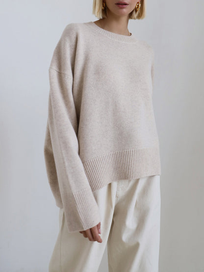 Lea | Women's Knit Oversized Crewneck Sweater for Pumpkin Patch