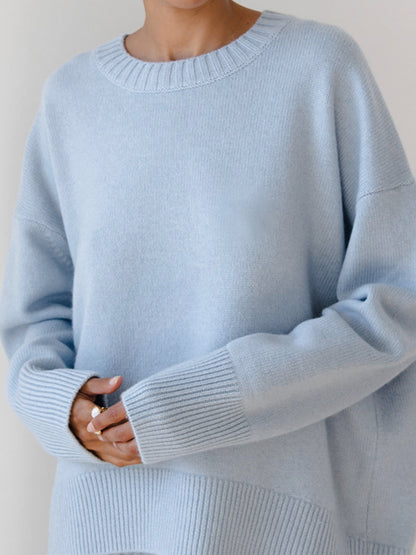 Lea | Women's Knit Oversized Crewneck Sweater for Pumpkin Patch