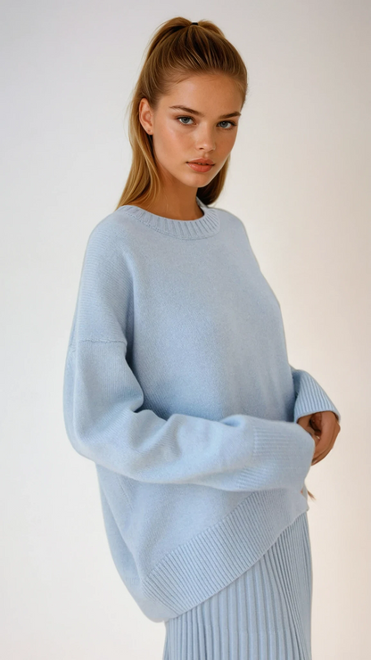 Lea | Women's Knit Oversized Crewneck Sweater for Pumpkin Patch