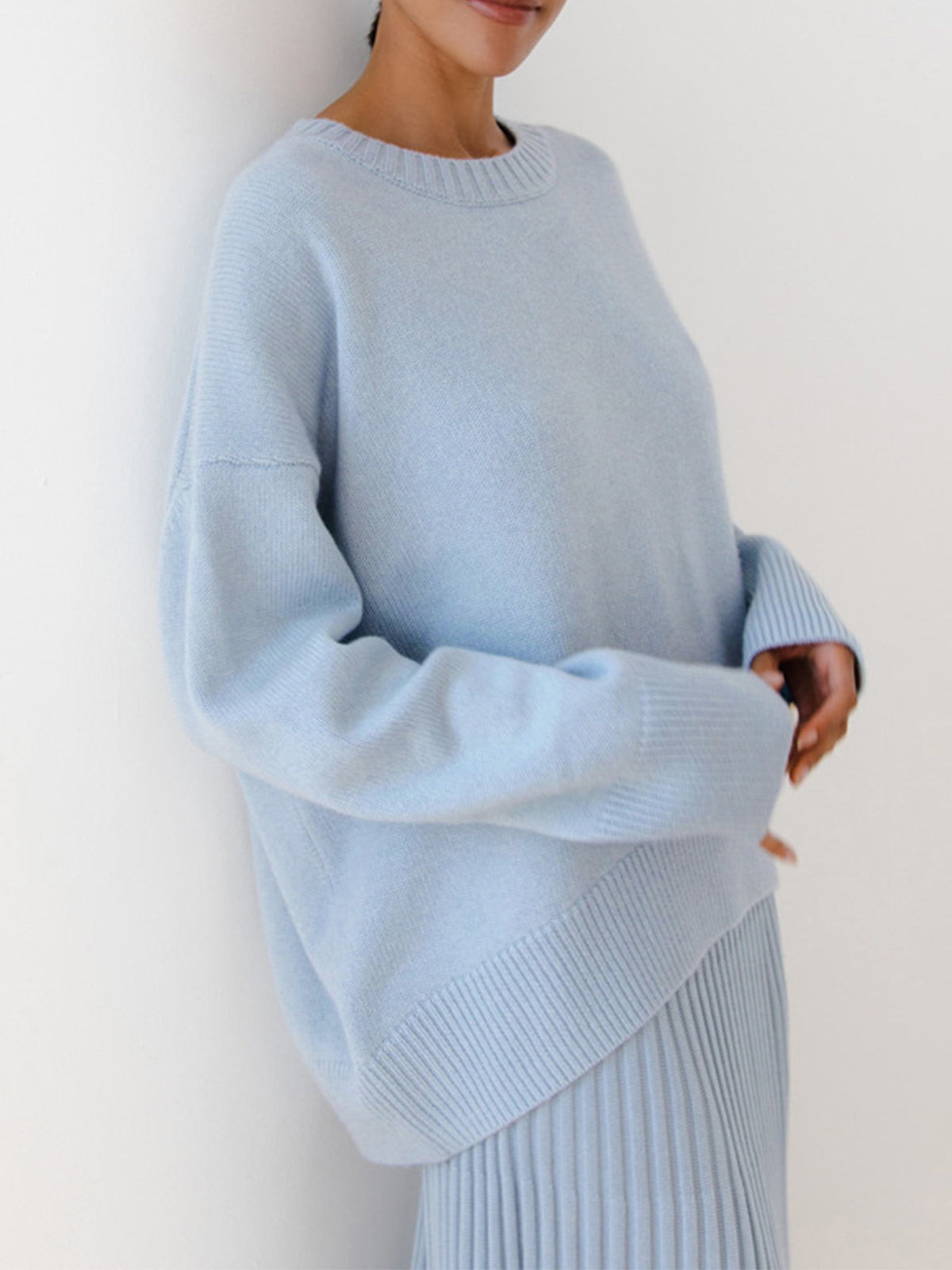 Lea | Women's Knit Oversized Crewneck Sweater for Pumpkin Patch