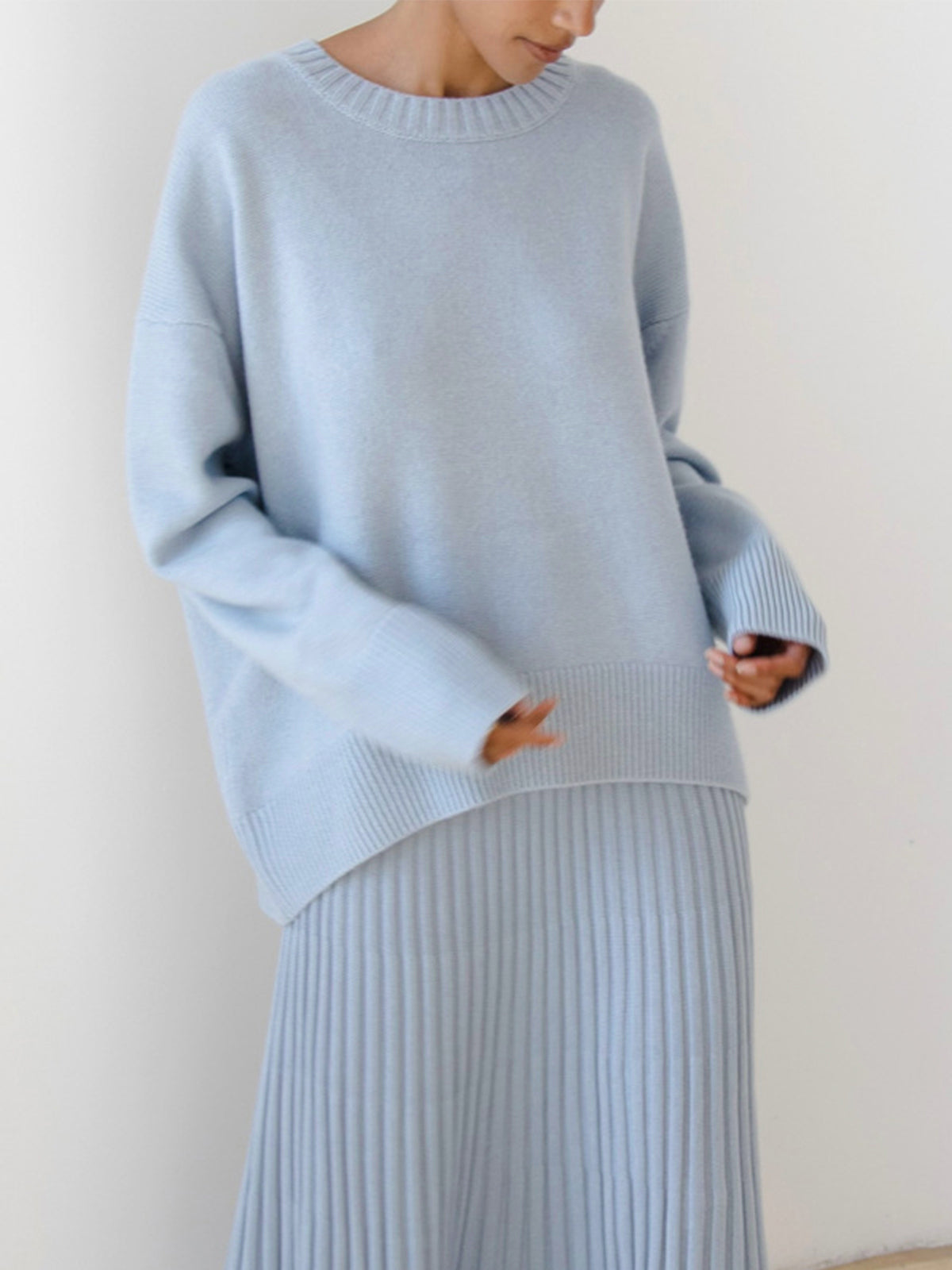 Lea | Women's Knit Oversized Crewneck Sweater for Pumpkin Patch