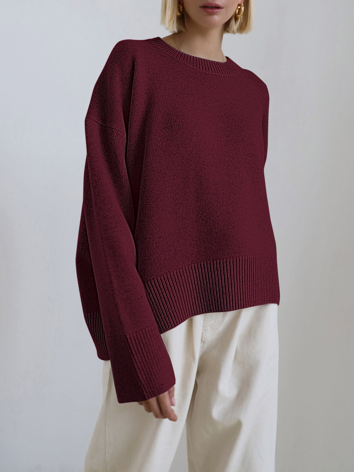 Lea | Women's Knit Oversized Crewneck Sweater for Pumpkin Patch