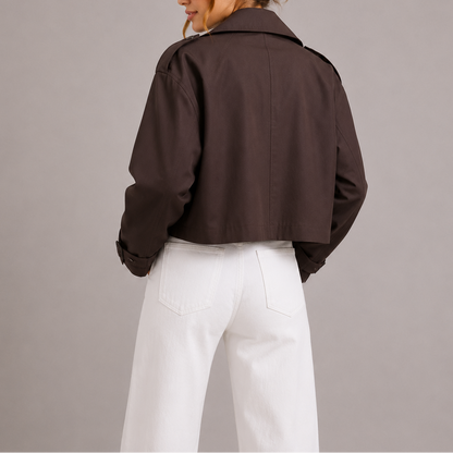 Natasha | Kvinders Cropped Trench Coat Jakke