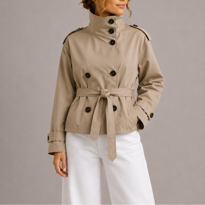 Amelia | Kvinders Bælte Cropped Trench Coat Jakke