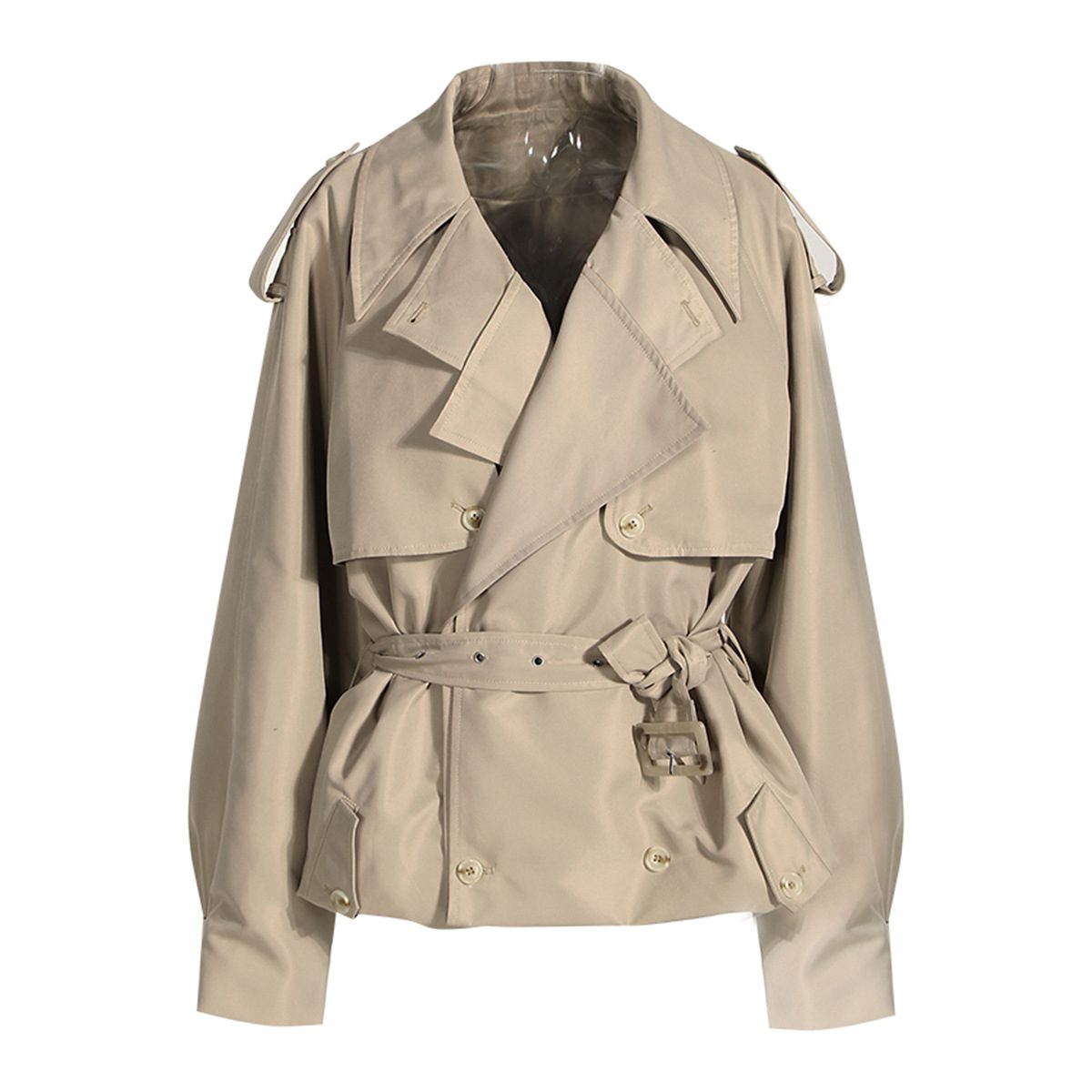 Isabella | Women's Belted Cropped Trench Coat for Anniversary Dinner