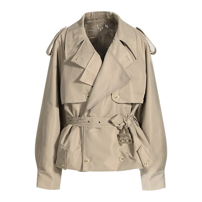Isabella | Women's Belted Cropped Trench Coat for Anniversary Dinner
