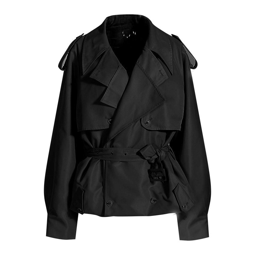 Isabella | Women's Belted Cropped Trench Coat for Anniversary Dinner