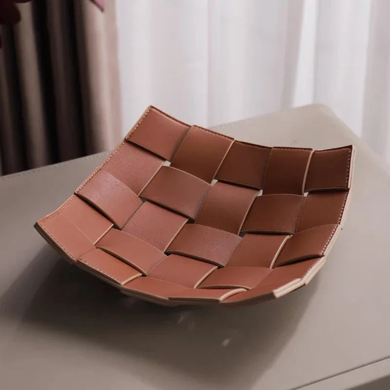 Elegant Læderopbevaringsbakke | Praktisk Organizer