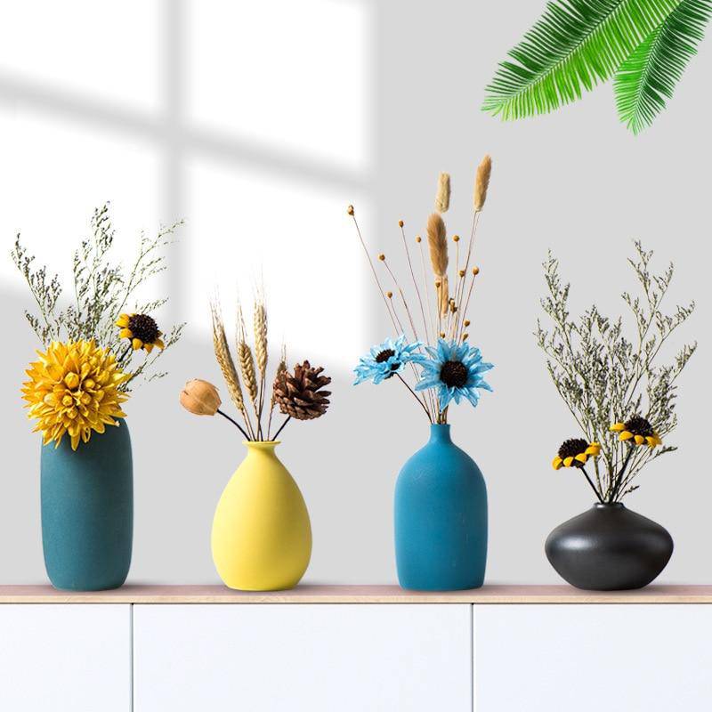 Farverig Keramisk Vase | Moderne Bordplade Dekoration 3