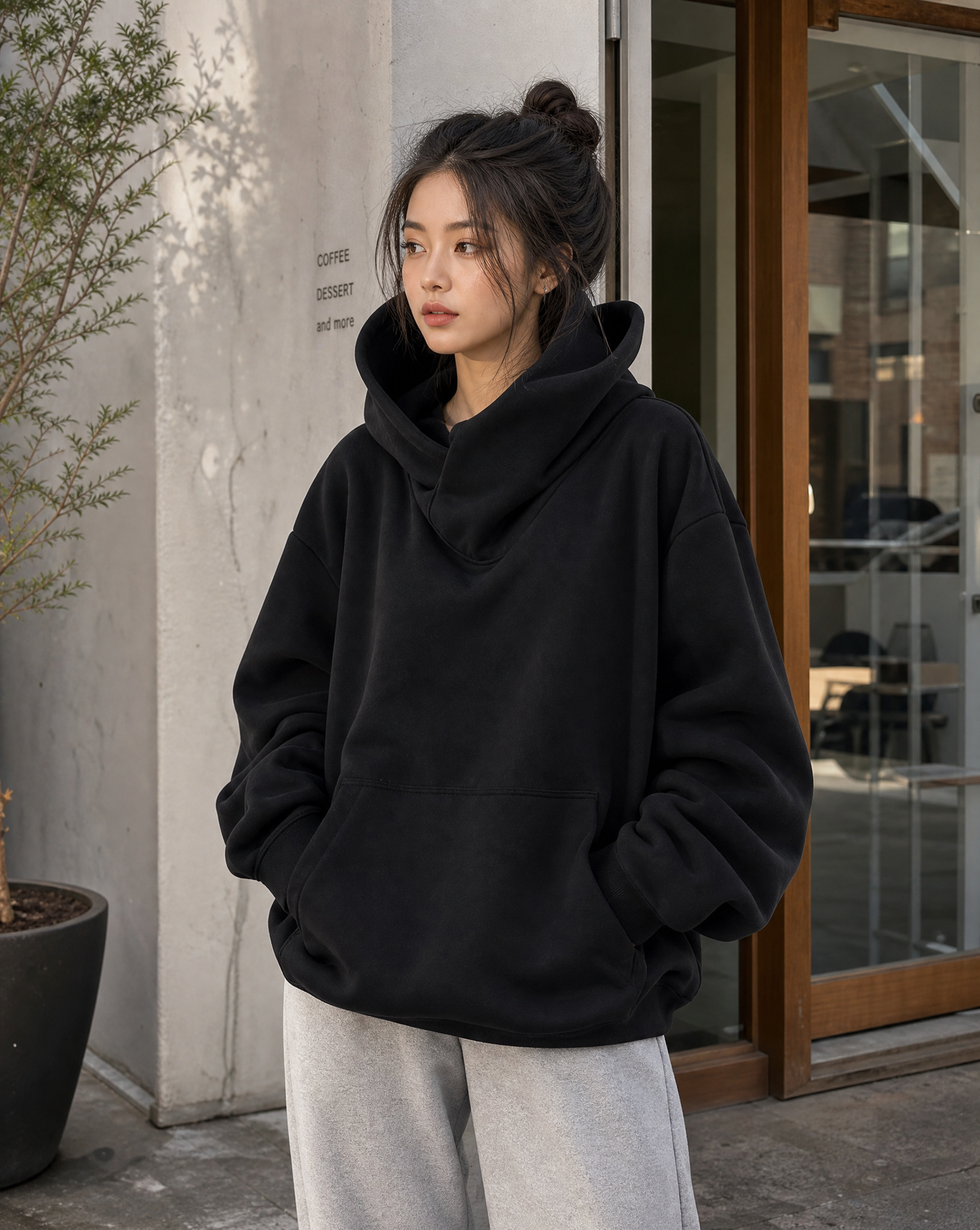 Thea | Women's Fleece Turtleneck Oversized Sweatshirt for Bonfire Night
