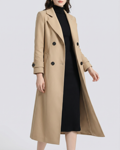 Cecile | Women's Long Wool Camel Coat Warm & Versatile