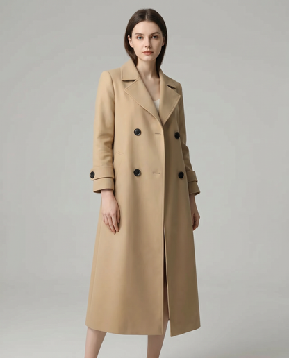 Cecile | Women's Long Wool Camel Coat Warm & Versatile