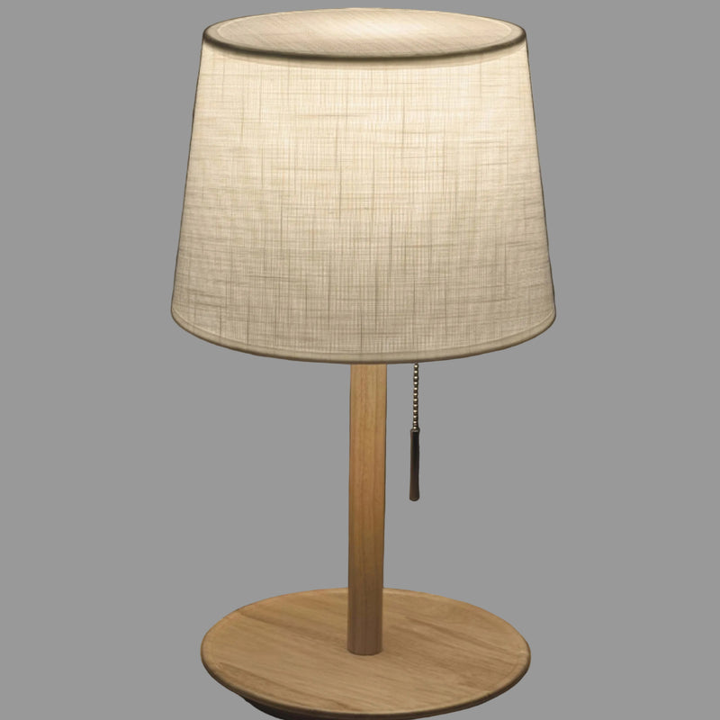 Gentle Glow | Nordic Gulvlampe med Valnød og Stofskærm
