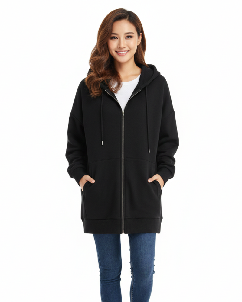 Emery | Women's Fleece Zip-Up Hoodie with Warm Layer for Bonfire Night