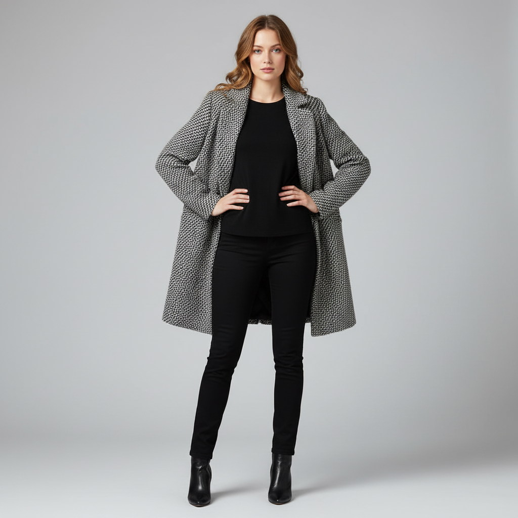 Lang Uldfrakke Dame | Elegant Vinterjakke til Kvinder
