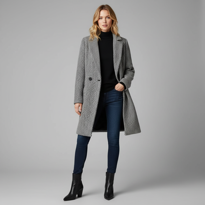 Lang Uldfrakke Dame | Elegant Vinterjakke til Kvinder