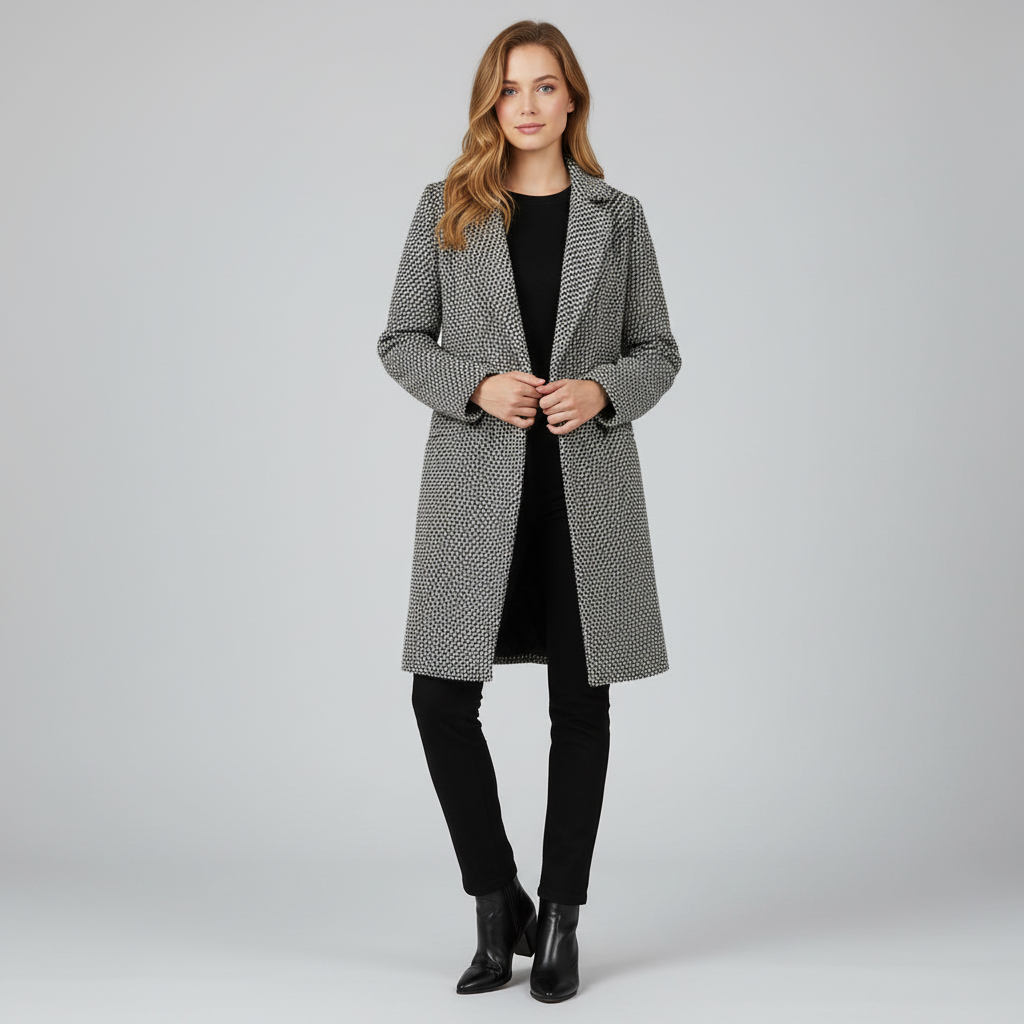 Lang Uldfrakke Dame | Elegant Vinterjakke til Kvinder