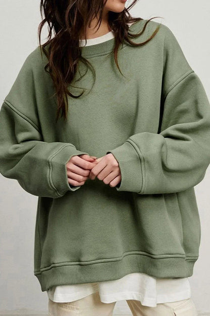 Rosa | Women's Fleece Oversized Sweatshirt Round Neck for Movie Night