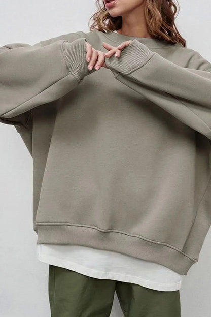 Rosa | Women's Fleece Oversized Sweatshirt Round Neck for Movie Night